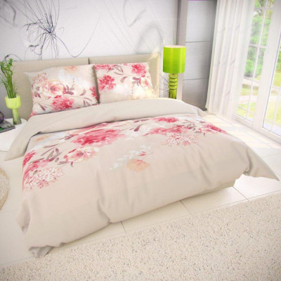 Klasické posteľné bavlnené obliečky TANEA ružová 140x200, 70x90cm