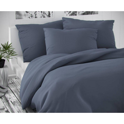 Saténové predĺžené postel'né obliečky LUXURY COLLECTION tmavo sive 140x220, 70x90cm